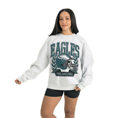 Philadelphia Eagles Gameday Couture Women's Heritage Premium Fleece Pullover Sweatshirt Gray - NFL