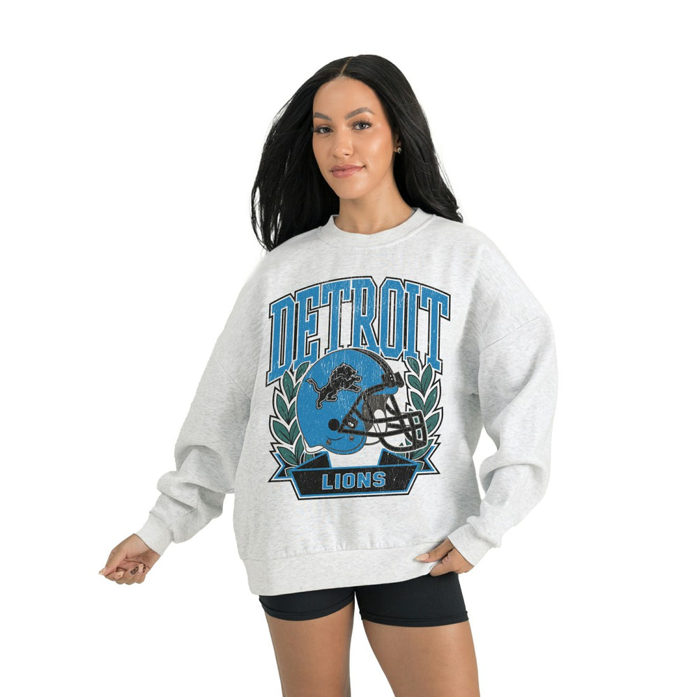 Detroit Lions Gameday Couture Women's Heritage Premium Fleece Pullover Sweatshirt Gray - NFL