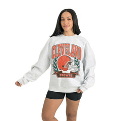 Cleveland Browns Gameday Couture Women's Heritage Premium Fleece Pullover Sweatshirt Gray - NFL
