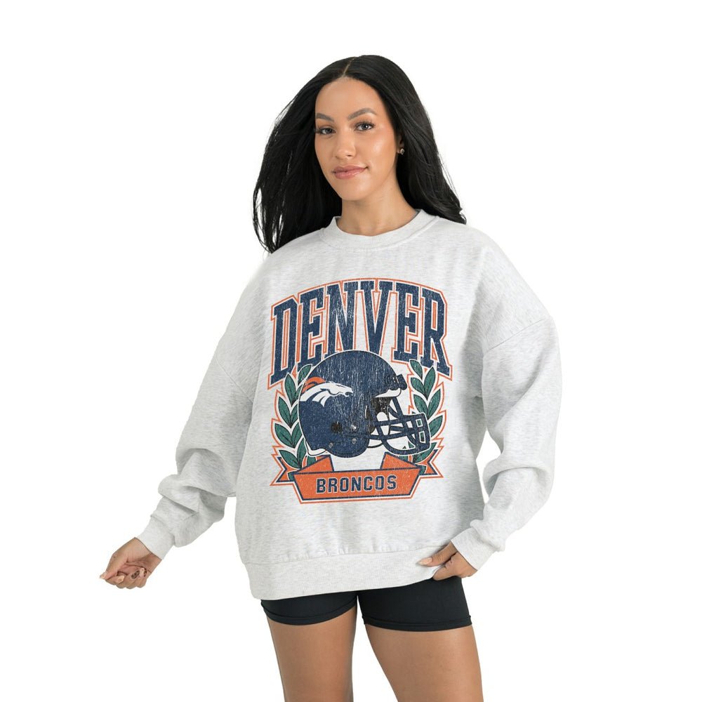 Denver Broncos Gameday Couture Women's Heritage Premium Fleece Pullover Sweatshirt Gray - NFL