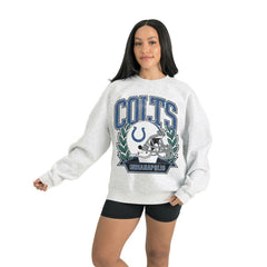 Indianapolis Colts Gameday Couture Women's Heritage Premium Fleece Pullover Sweatshirt Gray - NFL
