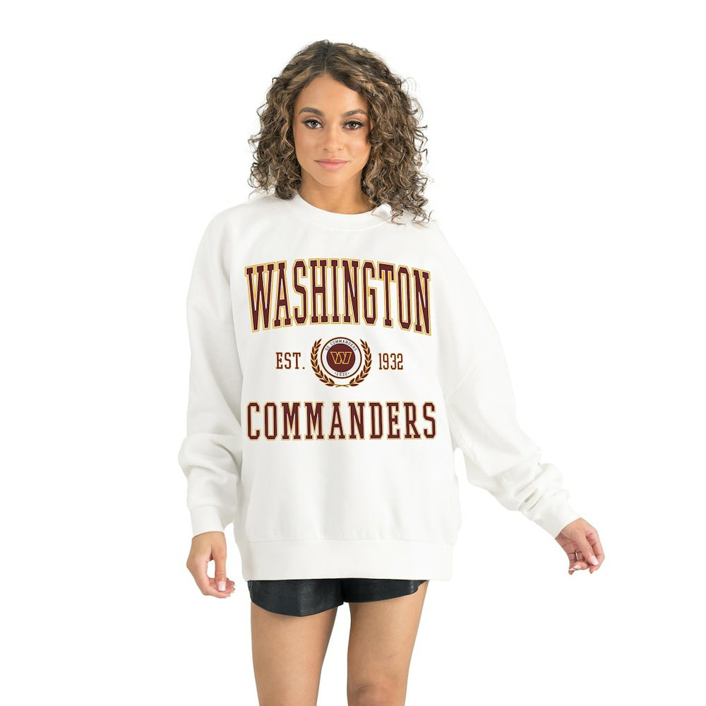 Washington Commanders Gameday Couture Women's Timeless Triumph Premium Fleece Pullover Sweatshirt White - NFL