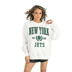 New York Jets Gameday Couture Women's Timeless Triumph Premium Fleece Pullover Sweatshirt White - NFL