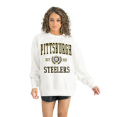 Pittsburgh Steelers Gameday Couture Women's Timeless Triumph Premium Fleece Pullover Sweatshirt White - NFL