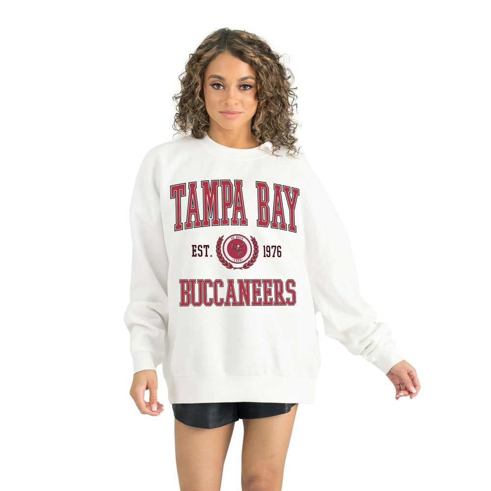 Tampa Bay Buccaneers Gameday Couture Women's Timeless Triumph Premium Fleece Pullover Sweatshirt White - NFL