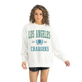 Los Angeles Chargers Gameday Couture Women's Timeless Triumph Premium Fleece Pullover Sweatshirt White - NFL