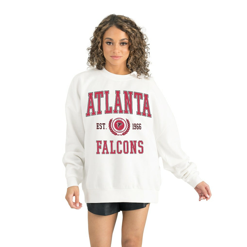 Atlanta Falcons Gameday Couture Women's Timeless Triumph Premium Fleece Pullover Sweatshirt White - NFL