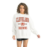 Cleveland Browns Gameday Couture Women's Timeless Triumph Premium Fleece Pullover Sweatshirt White - NFL