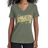 Athletics Starter Women's Fireworks Team Name V-Neck T-Shirt for sale