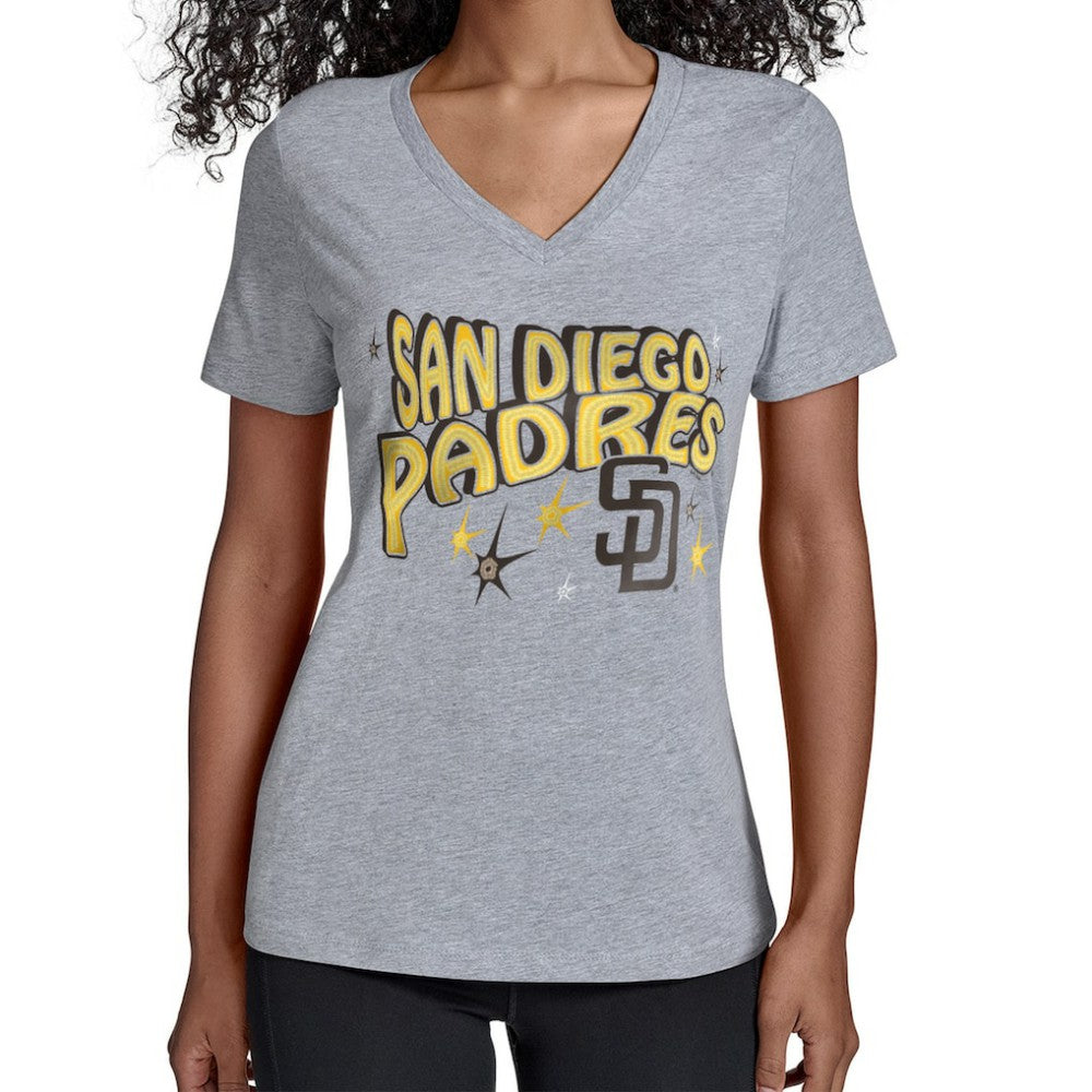 San Diego Padres Starter Women's Fireworks V-Neck T-Shirt Online