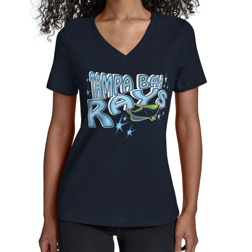 Tampa Bay Rays Starter Women's Fireworks Team Name V-Neck T-Shirt Lifestyle