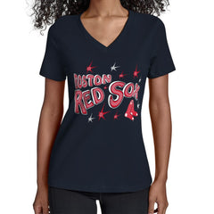 Boston Red Sox Starter Women's Fireworks V-Neck T-Shirt Near Me