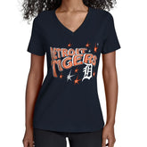 Detroit Tigers Starter Women's Fireworks V-Neck T-Shirt Near Me