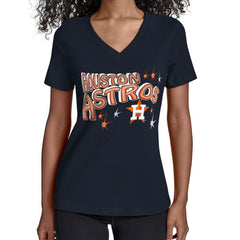 Houston Astros Starter Women's Fireworks V-Neck T-Shirt On Sale