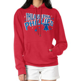 Philadelphia Phillies Starter Women's Fireworks Fleece Tri-Blend Pullover Hoodie Clearance