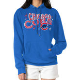 Chicago Cubs Starter Women's Fireworks Fleece Tri-Blend Pullover Hoodie Sale