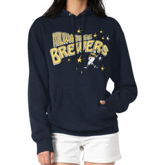 Milwaukee Brewers Starter Women's Fireworks Fleece Tri-Blend Pullover Hoodie Online
