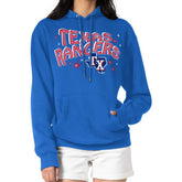 Texas Rangers Starter Women's Fireworks Fleece Tri-Blend Pullover Hoodie Clearance