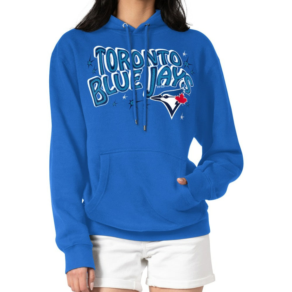 Toronto Blue Jays Starter Women's Fireworks Fleece Tri-Blend Pullover Hoodie Sale