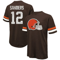 Shedeur Sanders Cleveland Browns Majestic Threads 2025 NFL Draft Oversized T-Shirt Brown - NFL