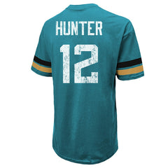 Travis Hunter Jacksonville Jaguars Majestic Threads 2025 NFL Draft First Round Pick Oversized T-Shirt Teal - NFL