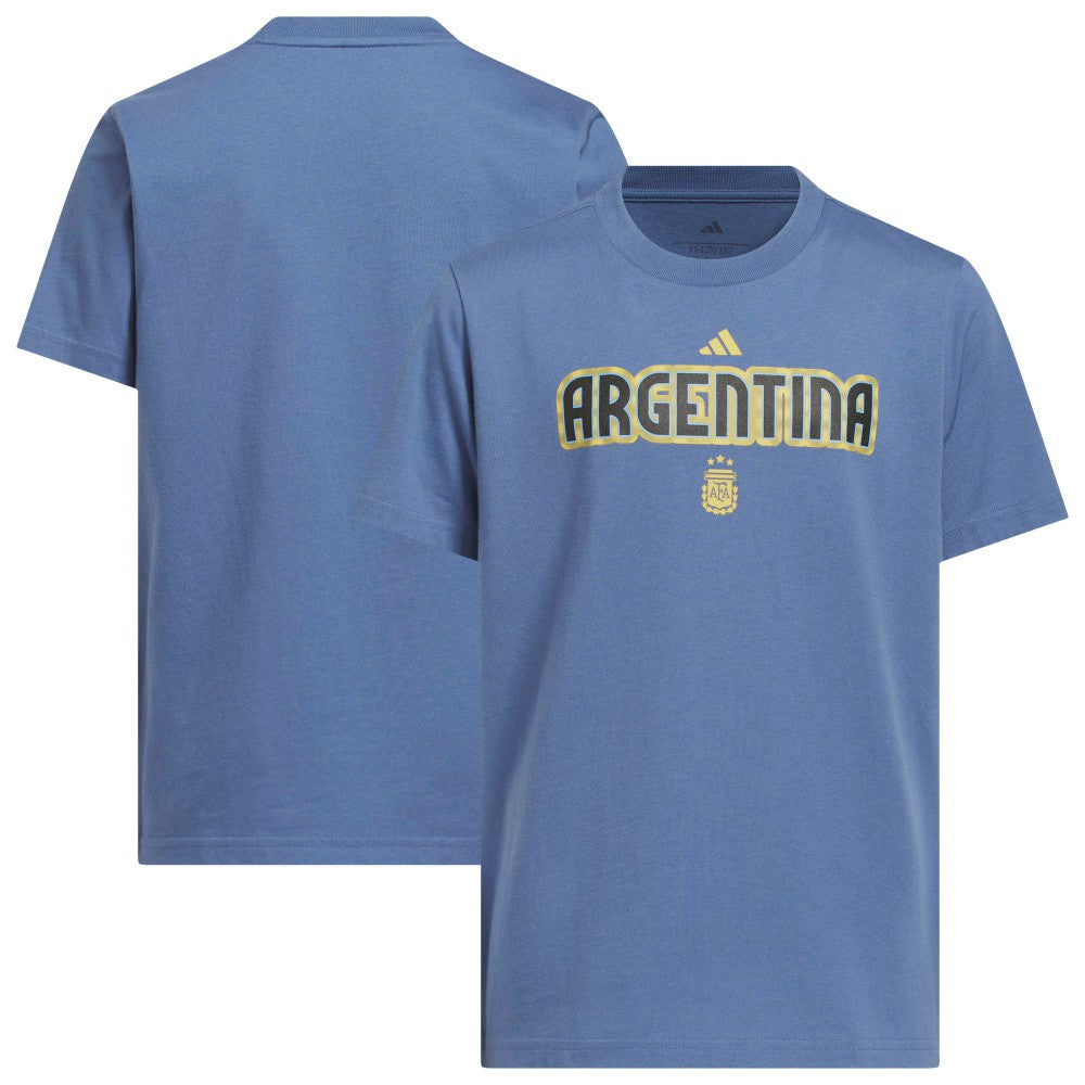 Adidas Argentina National Team Youth Jerseys Hook T-Shirts - Blue