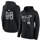 NBA - Brooklyn Nets Women's Hustle Custom Pullover Hoodie - Black