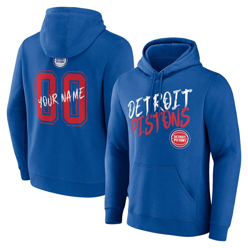 NBA - Detroit Pistons Hustle Custom Pullover Hoodie - Blue