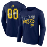 NBA - Indiana Pacers Hustle Custom Long Sleeve T-Shirt - Navy