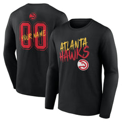 NBA - Atlanta Hawks Hustle Custom Long Sleeve T-Shirt - Black
