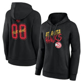 NBA - Atlanta Hawks Women's Hustle Custom Pullover Hoodie - Black