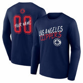 NBA - LA Clippers Hustle Custom Long Sleeve T-Shirt - Navy