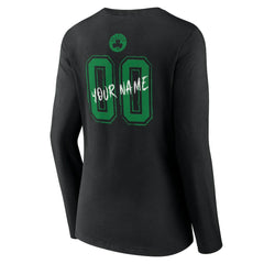 NBA - Boston Celtics Women's Hustle Custom Long Sleeve V-Neck T-Shirt - Black