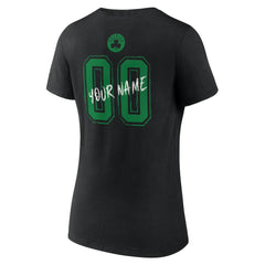 NBA - Boston Celtics Women's Hustle Custom V-Neck T-Shirt - Black