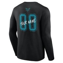 NBA - Charlotte Hornets Hustle Custom Long Sleeve T-Shirt - Black