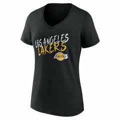 NBA - Los Angeles Lakers Women's Hustle Custom V-Neck T-Shirt - Black