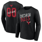 NBA - Chicago Bulls Hustle Custom Long Sleeve T-Shirt - Black