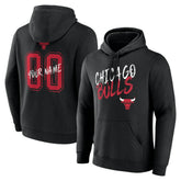 NBA - Chicago Bulls Hustle Custom Pullover Hoodie - Black