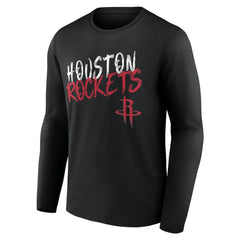 NBA - Houston Rockets Hustle Custom Long Sleeve T-Shirt - Black