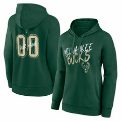 NBA - Milwaukee Bucks Women's Hustle Custom Pullover Hoodie - Hunter Green