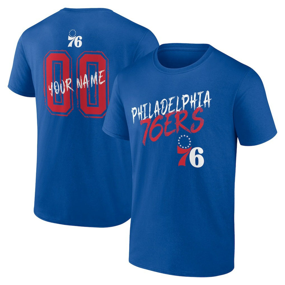 NBA - Philadelphia 76ers Hustle Custom T-Shirt - Royal