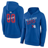 NBA - Philadelphia 76ers Women's Hustle Custom Pullover Hoodie - Royal