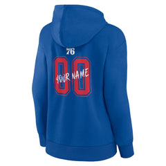 NBA - Philadelphia 76ers Women's Hustle Custom Pullover Hoodie - Royal