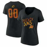 NBA - Phoenix Suns Women's Hustle Custom V-Neck T-Shirt - Black