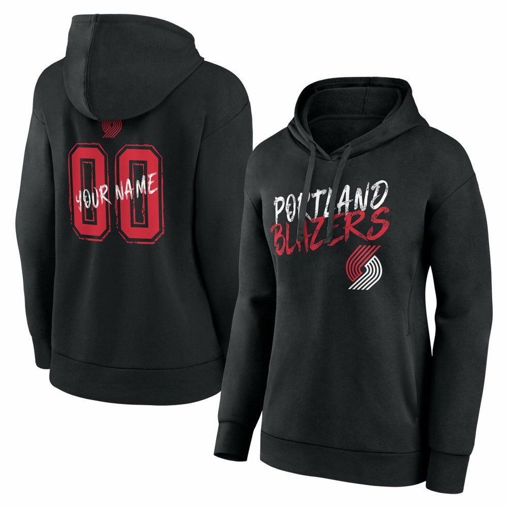 NBA - Portland Trail Blazers Women's Hustle Custom Pullover Hoodie - Black