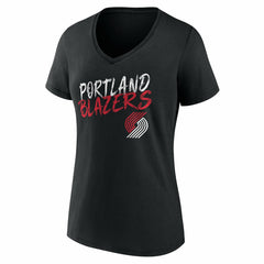 NBA - Portland Trail Blazers Women's Hustle Custom V-Neck T-Shirt - Black