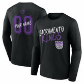 NBA - Sacramento Kings Hustle Custom Long Sleeve T-Shirt - Black