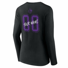 NBA - Sacramento Kings Women's Hustle Custom Long Sleeve V-Neck T-Shirt - Black