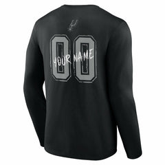 NBA - San Antonio Spurs Hustle Custom Long Sleeve T-Shirt - Black