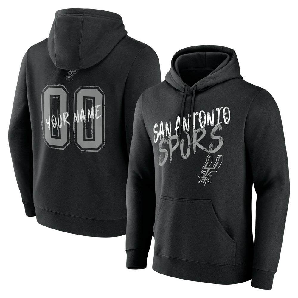 NBA - San Antonio Spurs Hustle Custom Pullover Hoodie - Black
